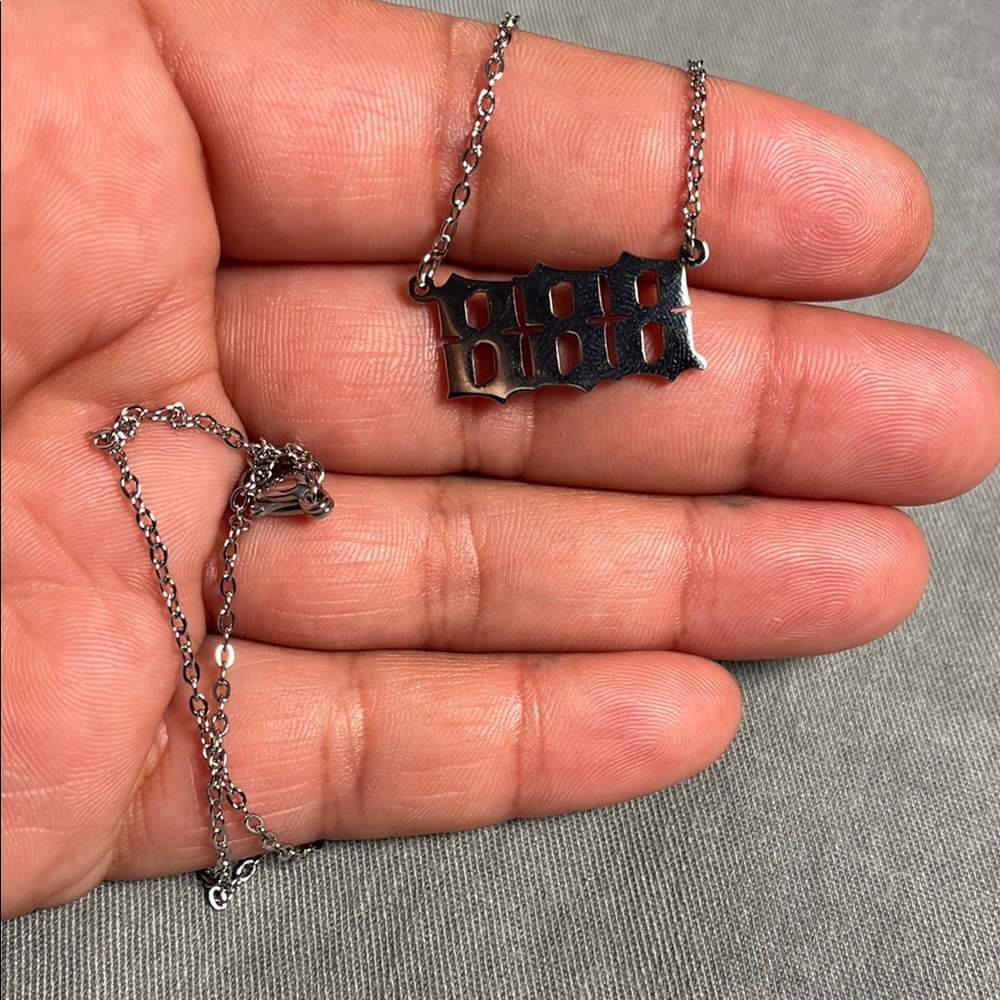 888 Angel Number Silver Necklace